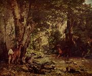 Gustave Courbet Rehbock im Wald Spain oil painting artist